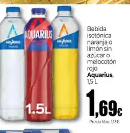 Unide Market AQUARIUS Bebida isotónica naranja o limón sin azúcar o melocotón rojo oferta