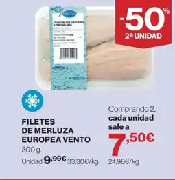 Hipercor Filetes de merluz europea vento oferta