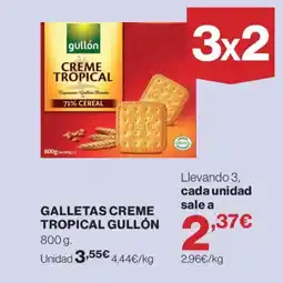 Hipercor GULLÓN Galletas creme tropical oferta