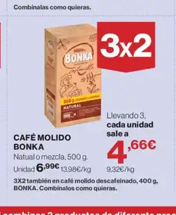 Hipercor BONKA Café molido oferta