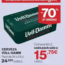 Hipercor VOLL-DAMM Cerveza oferta