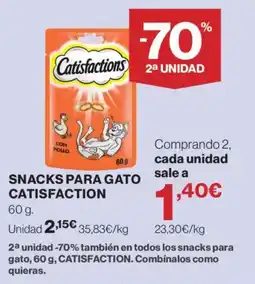 Hipercor CATISFACTION Snacks para gato oferta