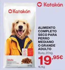 Hipercor Alimento completo seco para perro mediano o grande adulto oferta