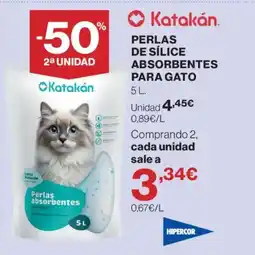 Hipercor Perlas de silice absorbentes para gato oferta