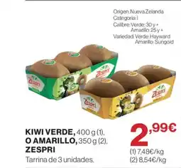 Hipercor ZESPRI Kiwi verde, o amarillo oferta