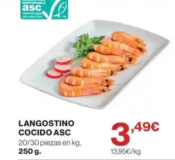 Hipercor Langostino cocido asc oferta