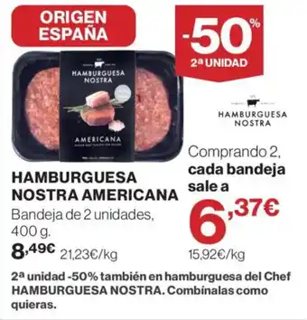 Hipercor Hamburguesa nostra americana oferta