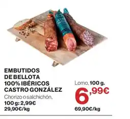 Hipercor Embutidos de bellota 100% ibéricos castro gonzález oferta