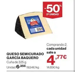 Hipercor GARCÍA BAQUERO Queso semicurado oferta