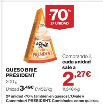 Hipercor PRÉSIDENT Queso brie oferta