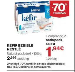 Hipercor Kéfir bebible nestle oferta