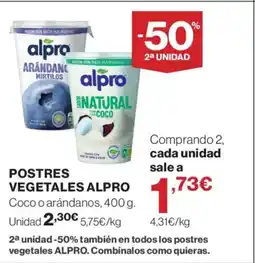 Hipercor ALPRO Postres vegetales oferta