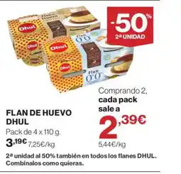 Hipercor DHUL Flan de huevo oferta