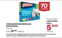 Hipercor PESCANOVA Corazones de merluza oferta