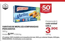 Hipercor PESCANOVA Varitas de merluza empanadas oferta