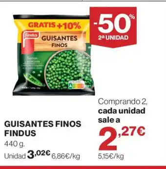 Hipercor FINDUS Guisantes finos oferta