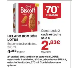 Hipercor LOTUS Helado bombón oferta