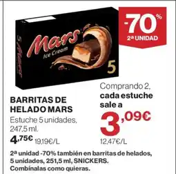 Hipercor MARS Barritas de helado oferta
