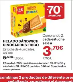 Hipercor FRIGO Helado sándwich dinosaurus oferta