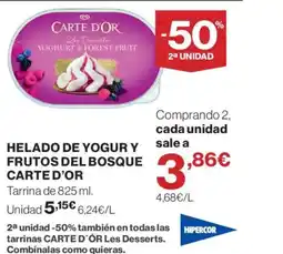 Hipercor CARTE D'OR Helado de yogur y frutos del bosque oferta