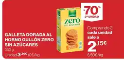 Hipercor Galleta dorada al horno gullón zero sin azúcares oferta
