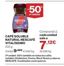 Hipercor Café soluble natural nescafé vitalíssimo oferta