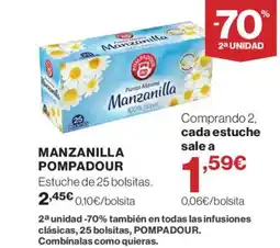 Hipercor POMPADOUR Manzanilla oferta