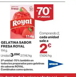 Hipercor ROYAL Gelatina sabor fresa oferta