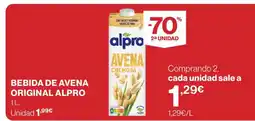 Hipercor ALPRO Bebida de avena original oferta