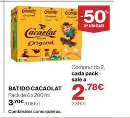 Hipercor CACAOLAT Batido oferta