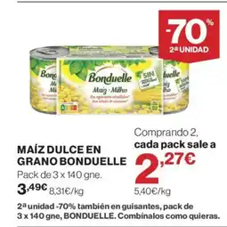 Hipercor BONDUELLE Maíz dulce en grano oferta