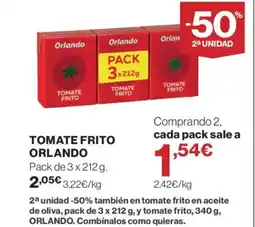 Hipercor ORLANDO Tomate frito oferta