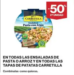 Hipercor CARRETILLA En todas las ensaladas de pasta o arroz y en todas las tapas de patatas oferta