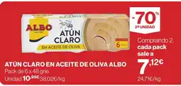Hipercor ALBO Atún claro en aceite de oliva oferta