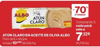 Hipercor ALBO Atún claro en aceite de oliva oferta