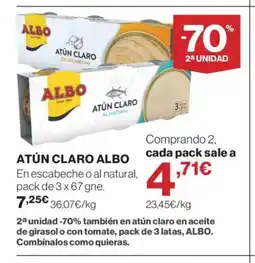 Hipercor ALBO Atún claro oferta