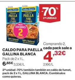 Hipercor GALLINA BLANCA Caldo para paella oferta