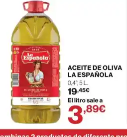 Hipercor LA ESPAÑOLA Aceite de oliva oferta