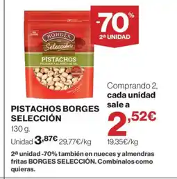 Hipercor Pistachos borges selección oferta