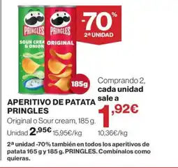 Hipercor PRINGLES Aperitivo de patata oferta