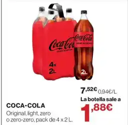 Hipercor COCA-COLA Original, light, zero o zero-zero oferta