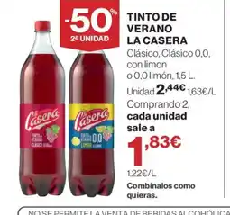 Hipercor LA CASERA Tinto verano oferta
