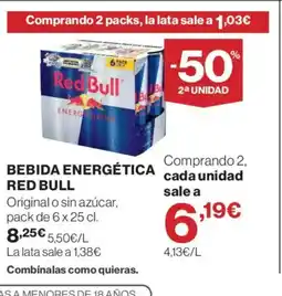 Hipercor RED BULL Bebida energética oferta