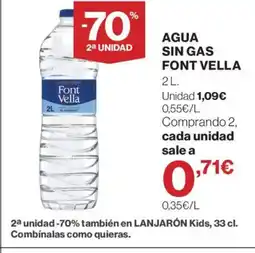 Hipercor FONT VELLA Agua sin gas oferta