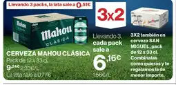 Hipercor MAHOU CLÁSICA Cerveza oferta