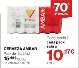 Hipercor AMBAR Cerveza oferta