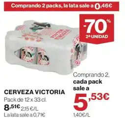 Hipercor VICTORIA Cerveza oferta