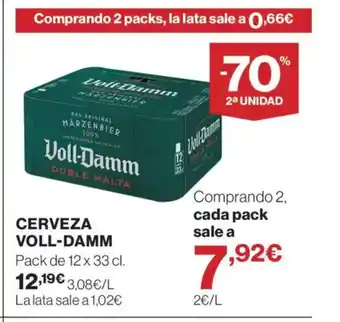 Hipercor VOLL-DAMM Cerveza oferta