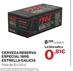 Hipercor ESTRELLA GALICIA Cerveza reserva especial 1906 oferta