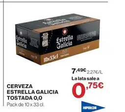 Hipercor ESTRELLA GALICIA TOSTADA O,O Cerveza oferta